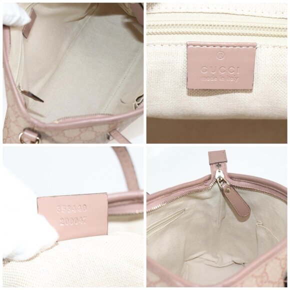 GUCCI GG Supreme Hand Bag PVC 2way Pink Gold 353440 Auth ki5957 - Picture 15 of 16